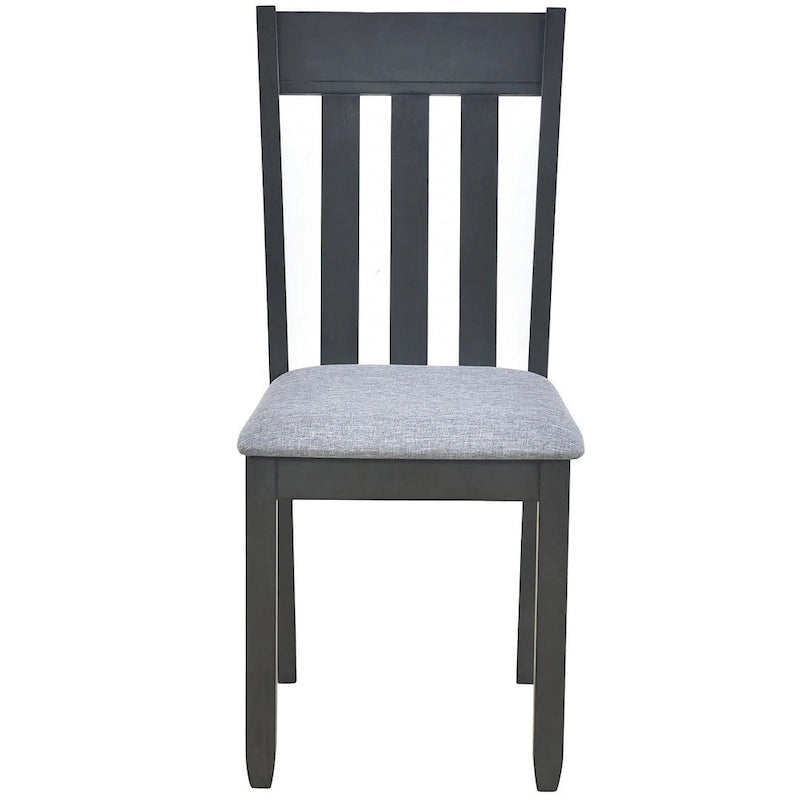 Ensemble table à manger 5 pièces en bois pour 4 personnes, table ronde extensible avec 4 chaises