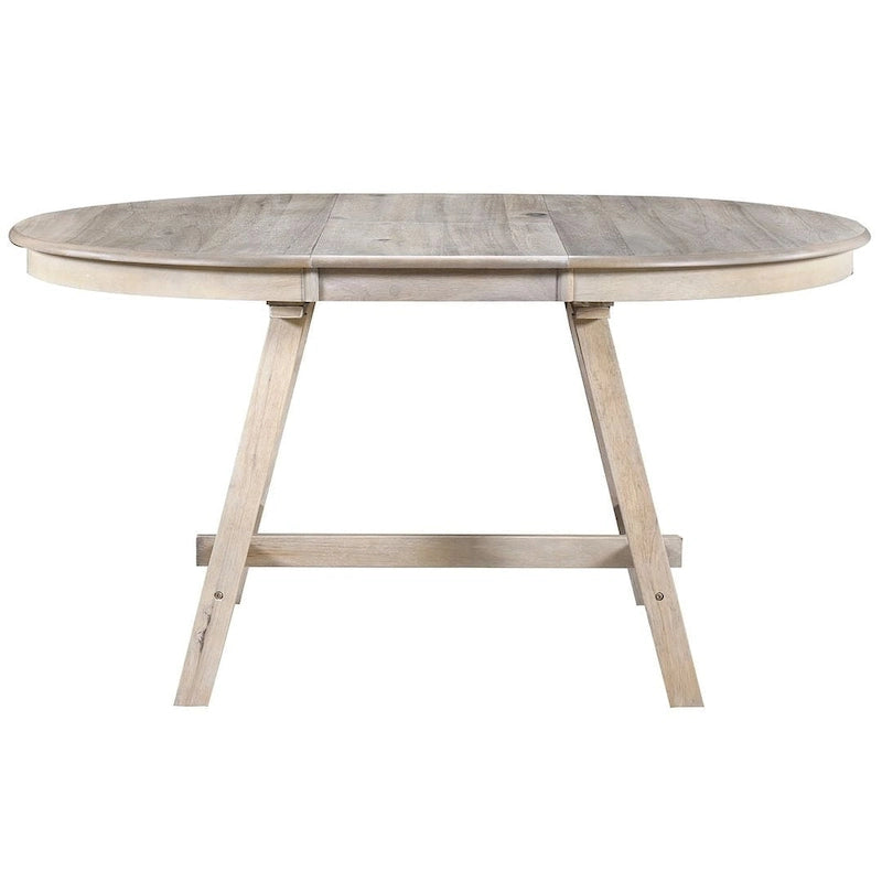 Ensemble table à manger 5 pièces en bois pour 4 personnes, table ronde extensible avec 4 chaises