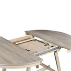 Ensemble table à manger 5 pièces en bois pour 4 personnes, table ronde extensible avec 4 chaises