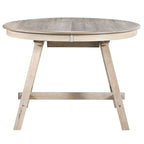 Ensemble table à manger 5 pièces en bois pour 4 personnes, table ronde extensible avec 4 chaises
