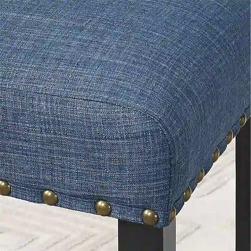 Chaises de salle à manger en tissu avec garniture cloutée, lot de 2