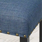 Chaises de salle à manger en tissu avec garniture cloutée, lot de 2