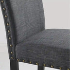 Chaises de salle à manger en tissu avec garniture cloutée, lot de 2