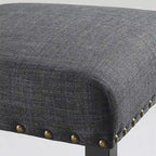 Chaises de salle à manger en tissu avec garniture cloutée, lot de 2