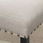 Chaises de salle à manger en tissu avec garniture cloutée, lot de 2