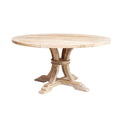 Table ronde en manguier avec finition blanchie