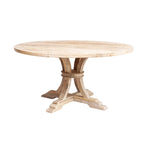 Table ronde en manguier avec finition blanchie