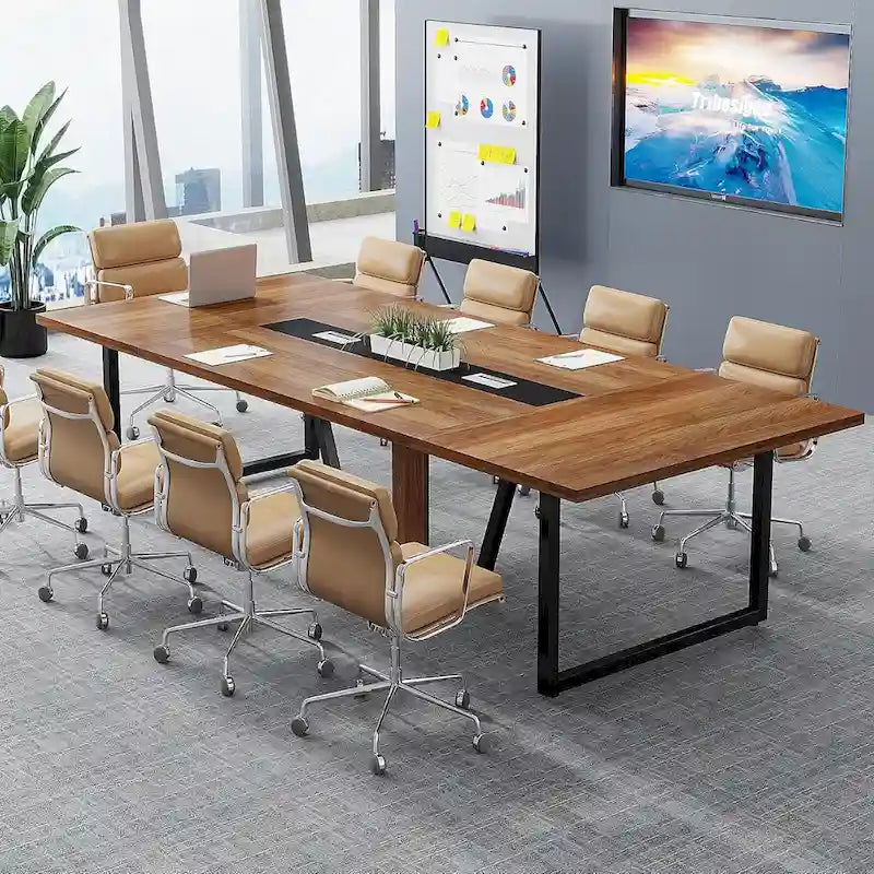 8FT Conference Table 94.49 Inches Large Meeting Table Podcast Table