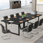 Grande table de conférence avec passe-câbles, 240 cm