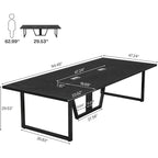 Grande table de conférence avec passe-câbles, 240 cm