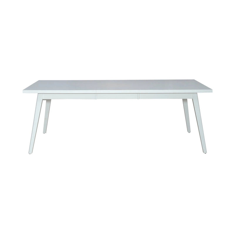 Ensemble de salle à manger rectangulaire 7 pièces avec 6 chaises à dossier fuseau, blanc et noir