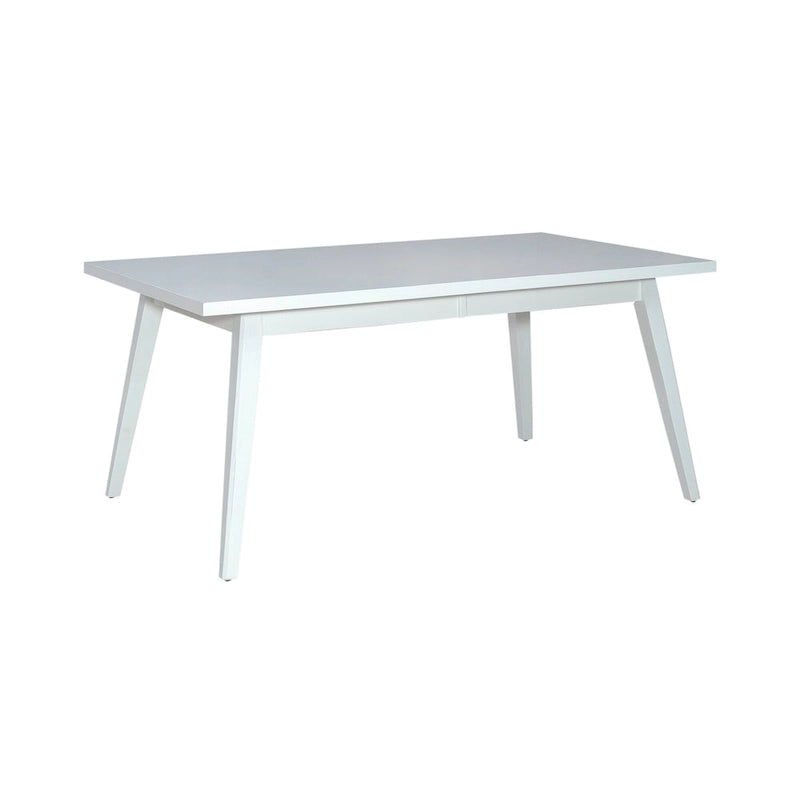 Ensemble de salle à manger rectangulaire 7 pièces avec 6 chaises à dossier fuseau, blanc et noir