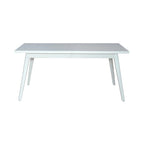 Ensemble de salle à manger rectangulaire 7 pièces avec 6 chaises à dossier fuseau, blanc et noir