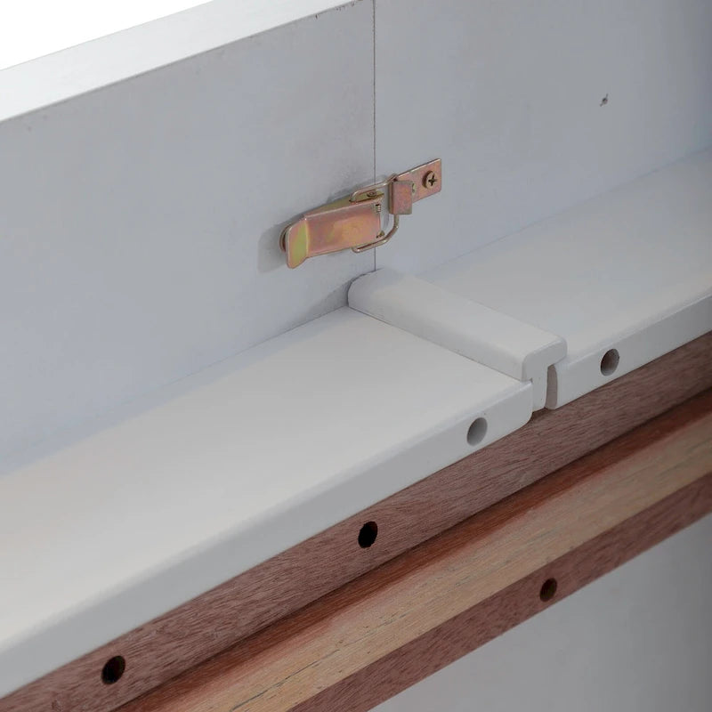 Ensemble de salle à manger rectangulaire 7 pièces avec 6 chaises à dossier fuseau, blanc et noir