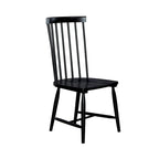 Ensemble de salle à manger rectangulaire 7 pièces avec 6 chaises à dossier fuseau, blanc et noir