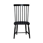 Ensemble de salle à manger rectangulaire 7 pièces avec 6 chaises à dossier fuseau, blanc et noir