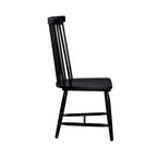 Ensemble de salle à manger rectangulaire 7 pièces avec 6 chaises à dossier fuseau, blanc et noir