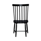 Ensemble de salle à manger rectangulaire 7 pièces avec 6 chaises à dossier fuseau, blanc et noir