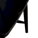 Ensemble de salle à manger rectangulaire 7 pièces avec 6 chaises à dossier fuseau, blanc et noir