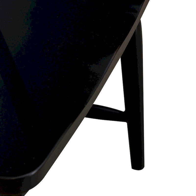 Ensemble de salle à manger rectangulaire 7 pièces avec 6 chaises à dossier fuseau, blanc et noir
