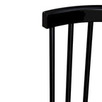 Ensemble de salle à manger rectangulaire 7 pièces avec 6 chaises à dossier fuseau, blanc et noir