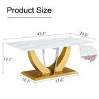 Table basse en verre trempé avec pieds en MDF effet bois et colonnes en acier