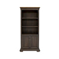Bibliothèque de direction avec portes, entièrement assemblée, marron - 36L x 78H x 14P