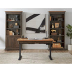 Bibliothèque de direction avec portes, entièrement assemblée, marron - 36L x 78H x 14P