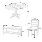 Ensemble de salle à manger 6 pièces de style rustique pour 6 personnes avec table ovale extensible