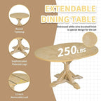 Ensemble de salle à manger 6 pièces de style rustique pour 6 personnes avec table ovale extensible