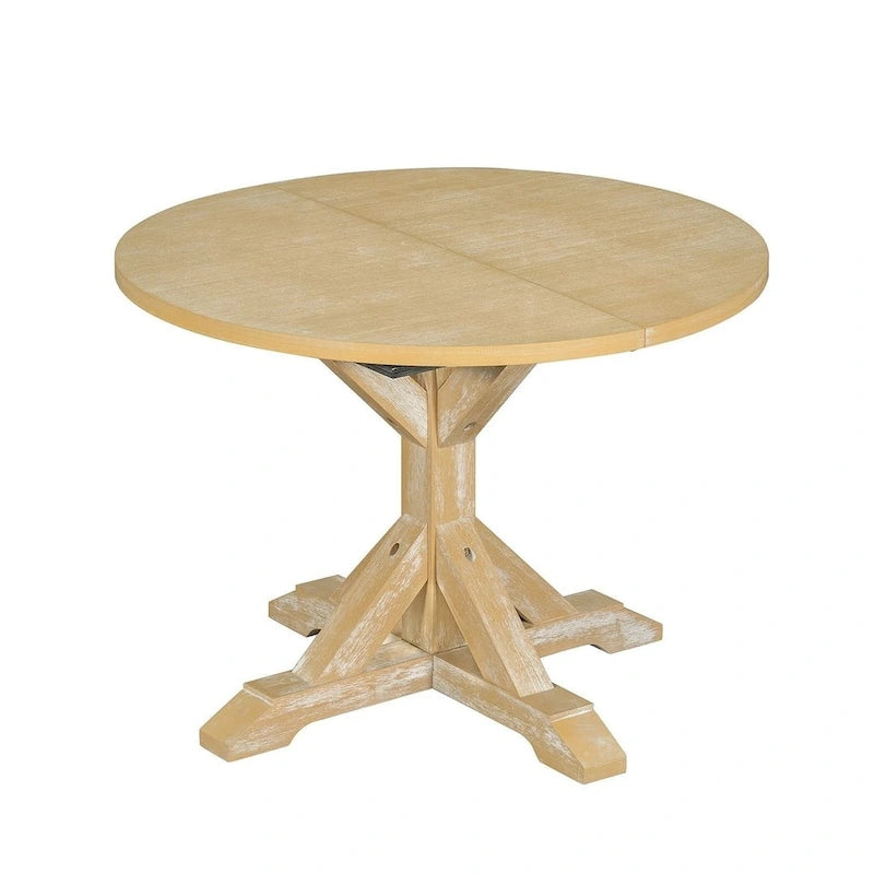 Ensemble de salle à manger 6 pièces de style rustique pour 6 personnes avec table ovale extensible