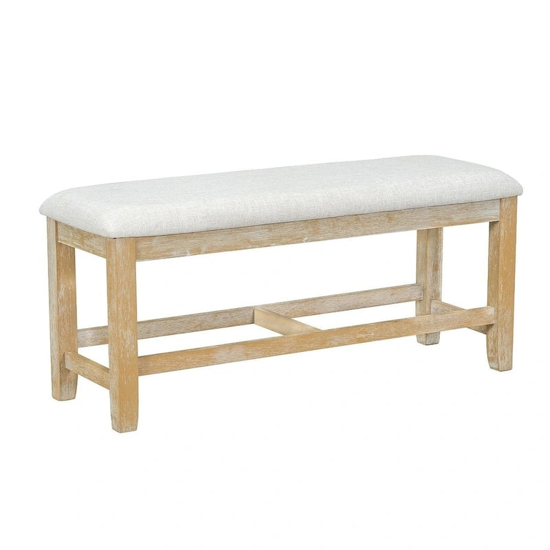 Ensemble de salle à manger 6 pièces de style rustique pour 6 personnes avec table ovale extensible