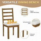 Ensemble de salle à manger 6 pièces de style rustique pour 6 personnes avec table ovale extensible
