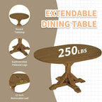 Ensemble de salle à manger 6 pièces de style rustique pour 6 personnes avec table ovale extensible