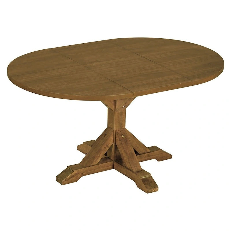Ensemble de salle à manger 6 pièces de style rustique pour 6 personnes avec table ovale extensible